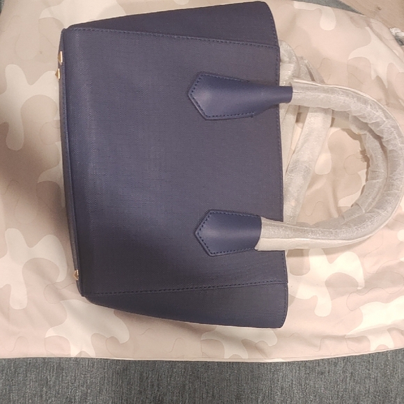 Dagne Dover Handbags - Dagne Dover Blue Tote Bag Structured Design